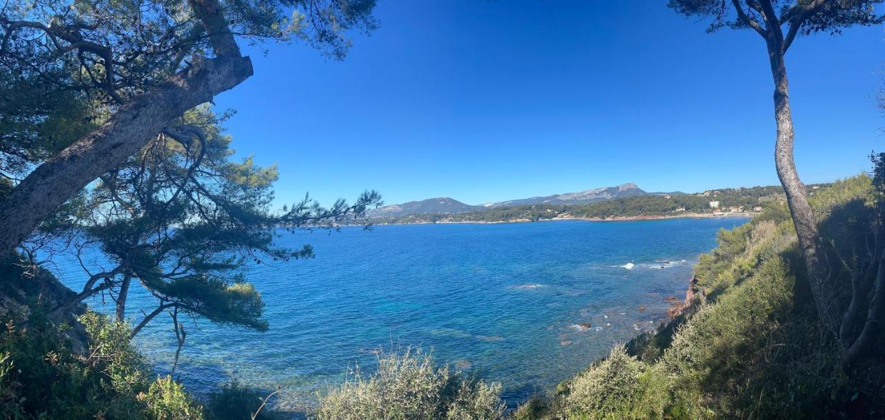 Appartement Cosy Vue Mer A 50 M De La Plage - Refait A Neuf Et Climatise Le Pradet Kültér fotó